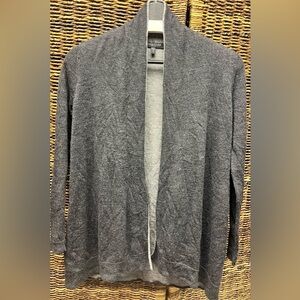 Eileen Fisher - Petite, Charcoal Cardigan Sweater,‎ Size: PM, 100% Merino Wool